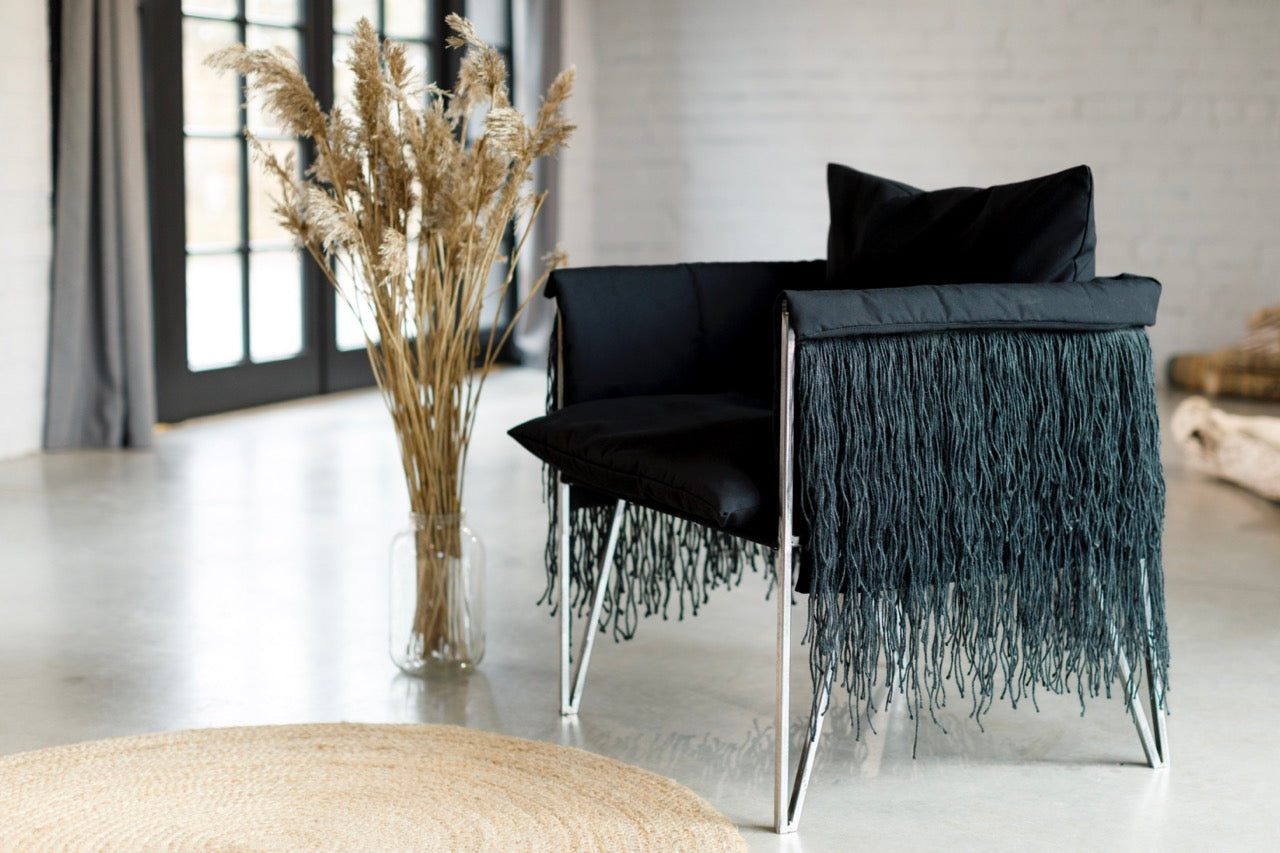 Fringe Coal Black Armchair